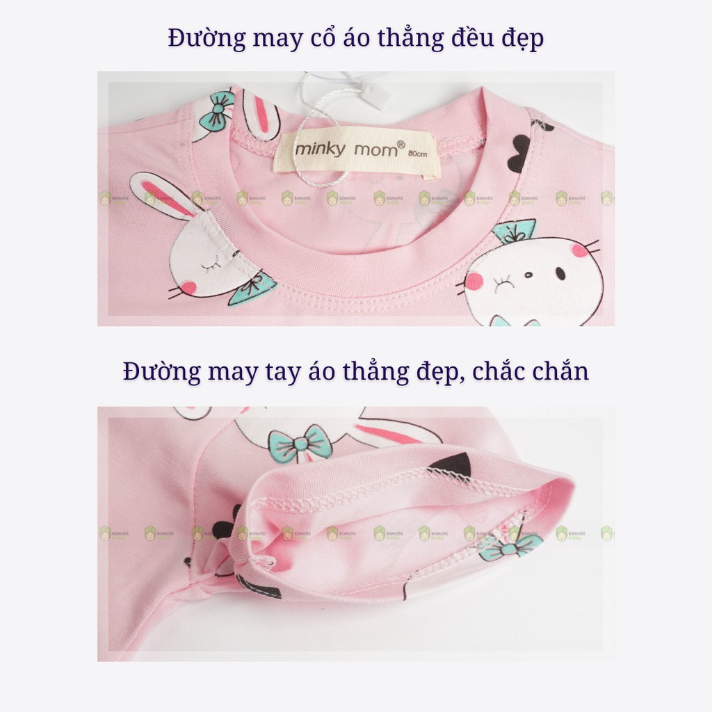 Đồ Bộ Bé Trai, Bé Gái Minky Mom Vải Cotton 100% Họa Tiết In Nhỏ Ngộ Nghĩnh, Bộ Cộc Tay Cho Bé Mặc Nhà Mùa Hè MKM2116