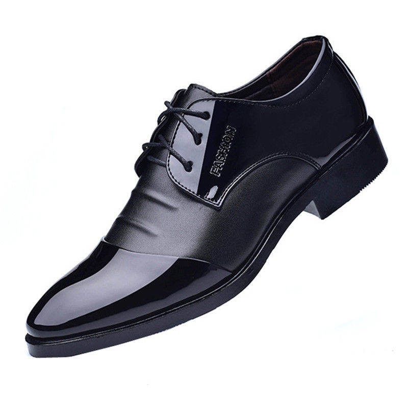 Men's leather shoes increase leisure business dress flat light student suit young wedding shoes 4678 large size plus vel