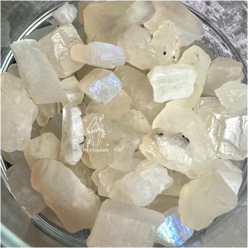 Đá thô Moonstone Brazil lọc màu trắng đẹp dùng sưu tầm, handmade, reiki, thanh tẩy tarot, thiền định