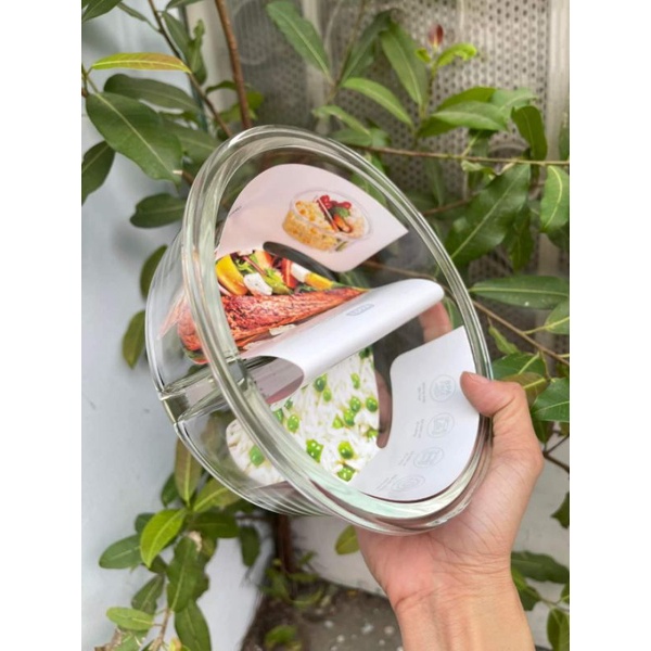 Hộp Thủy Tinh Tròn Chia 2 Ngăn Nikko [INOCHI] 950ml Chịu Nhiệt Cao Cấp..