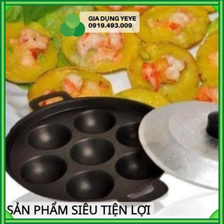 Khuôn bánh khọt 8 lỗ có nắp đậy - khuôn chống dính làm bánh bông lan và bạch tuộc trứng cút