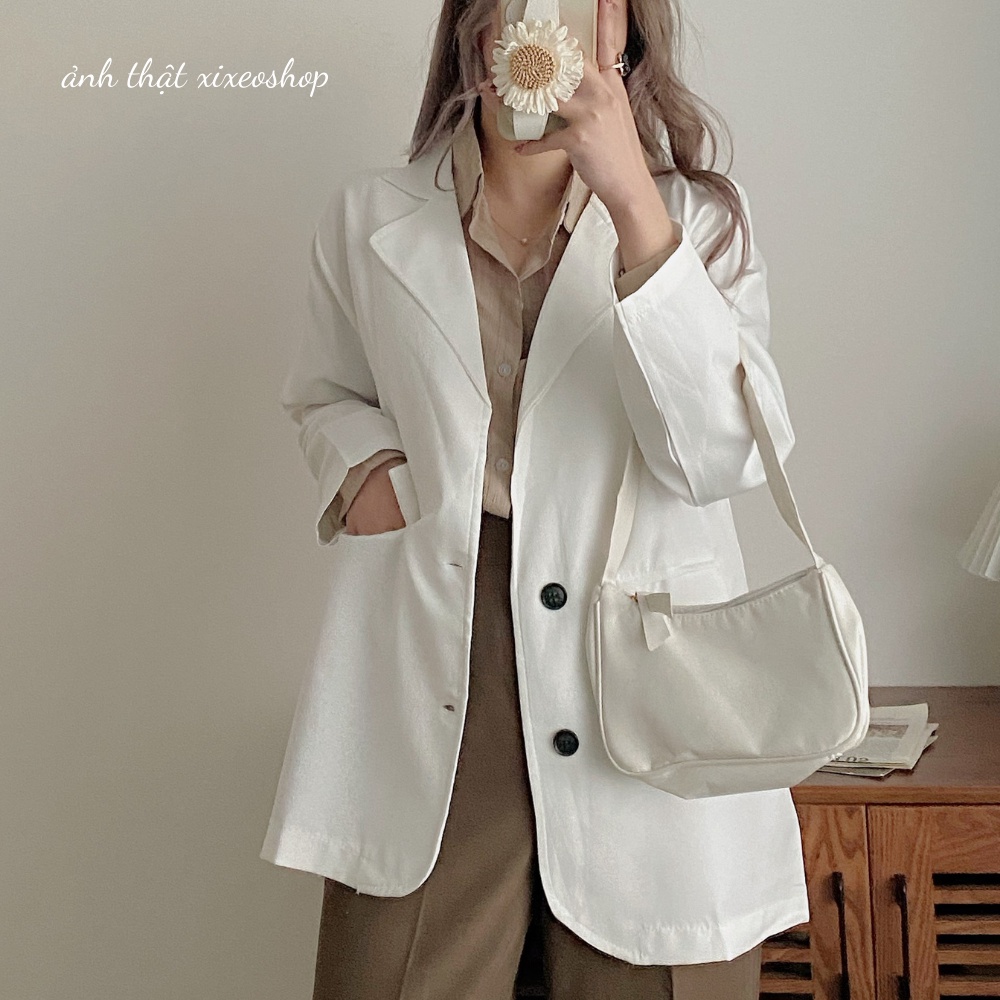 Áo blazer vest nữ, áo khoác màu trơn phong cách ulzzang xixeoshop
