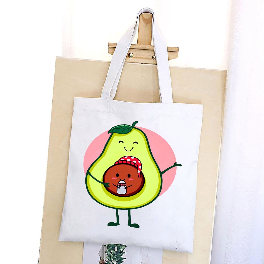 BST TÚI VẢI CỰC CUTE ĐEO VAI TOTE CANVAS BAG CÓ KHÓA KÉO SIZE LỚN 33x38cm PHONG CÁCH CÁ TÍNH HOT TREND NHIỀU MẪU AOMIVN