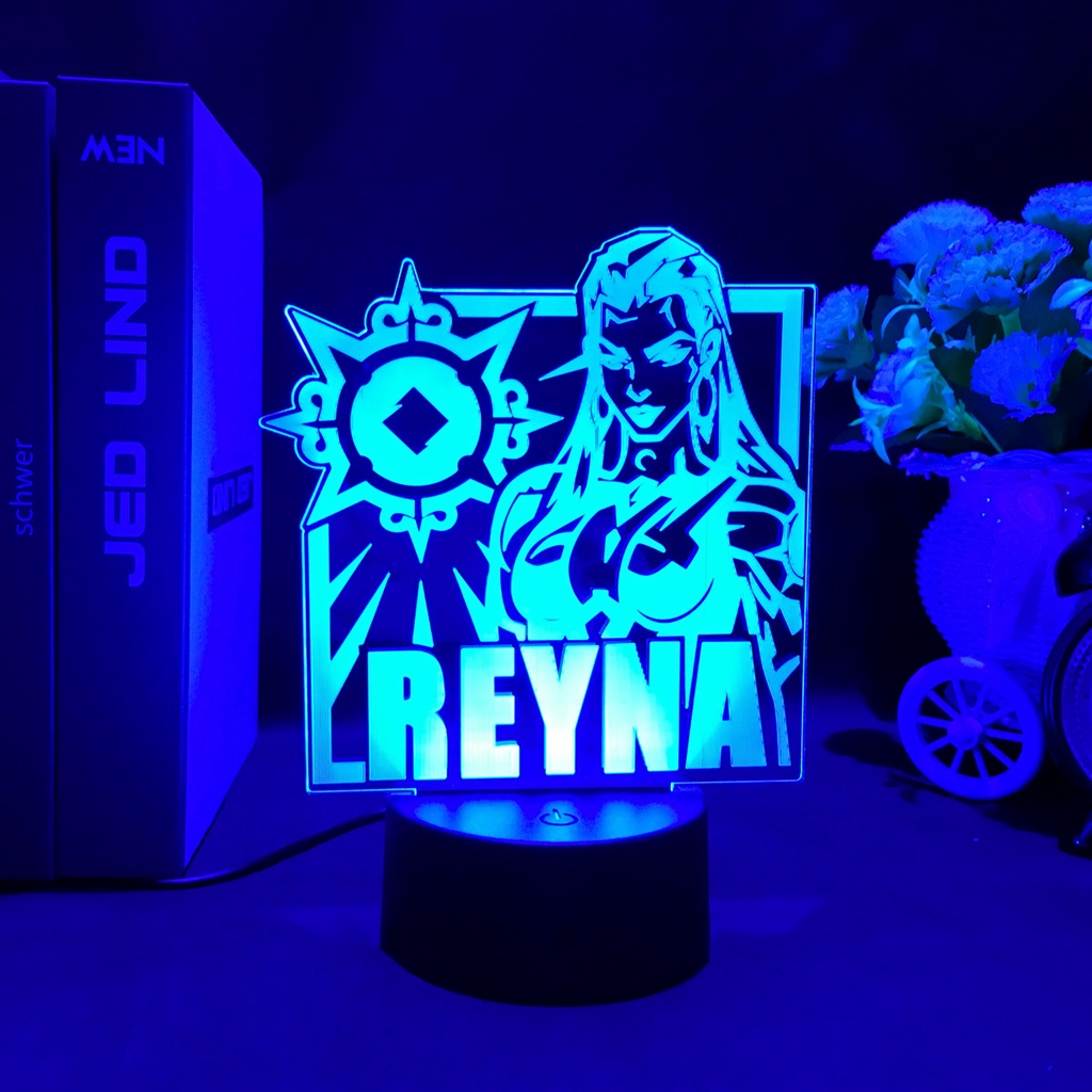 Đèn Ngủ Để Bàn Hình game Valorant Reyna 3d Sáng Tạo