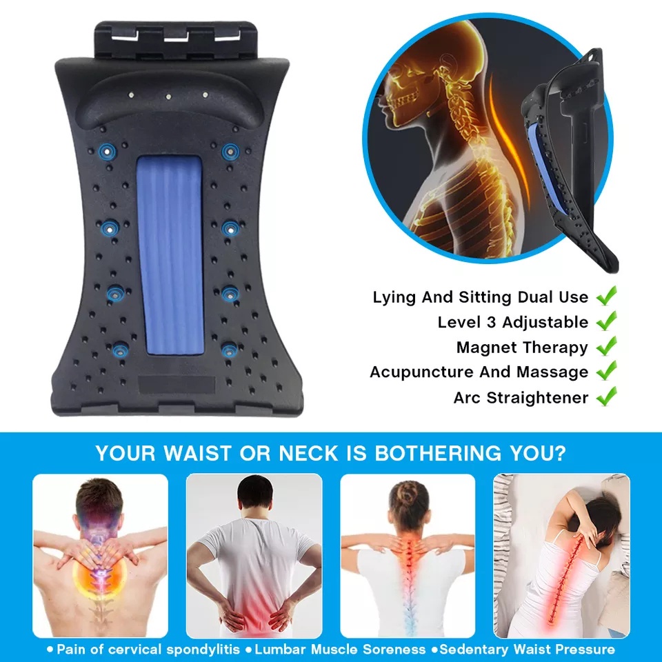 Dụng Cụ Massage Lưng Nắn Chỉnh Cột Sống Lưng - Dụng Cụ Mát Xa Giảm Đau Mỏi Cổ Vai Gáy - Khung Nắn Chỉnh Cột Sống