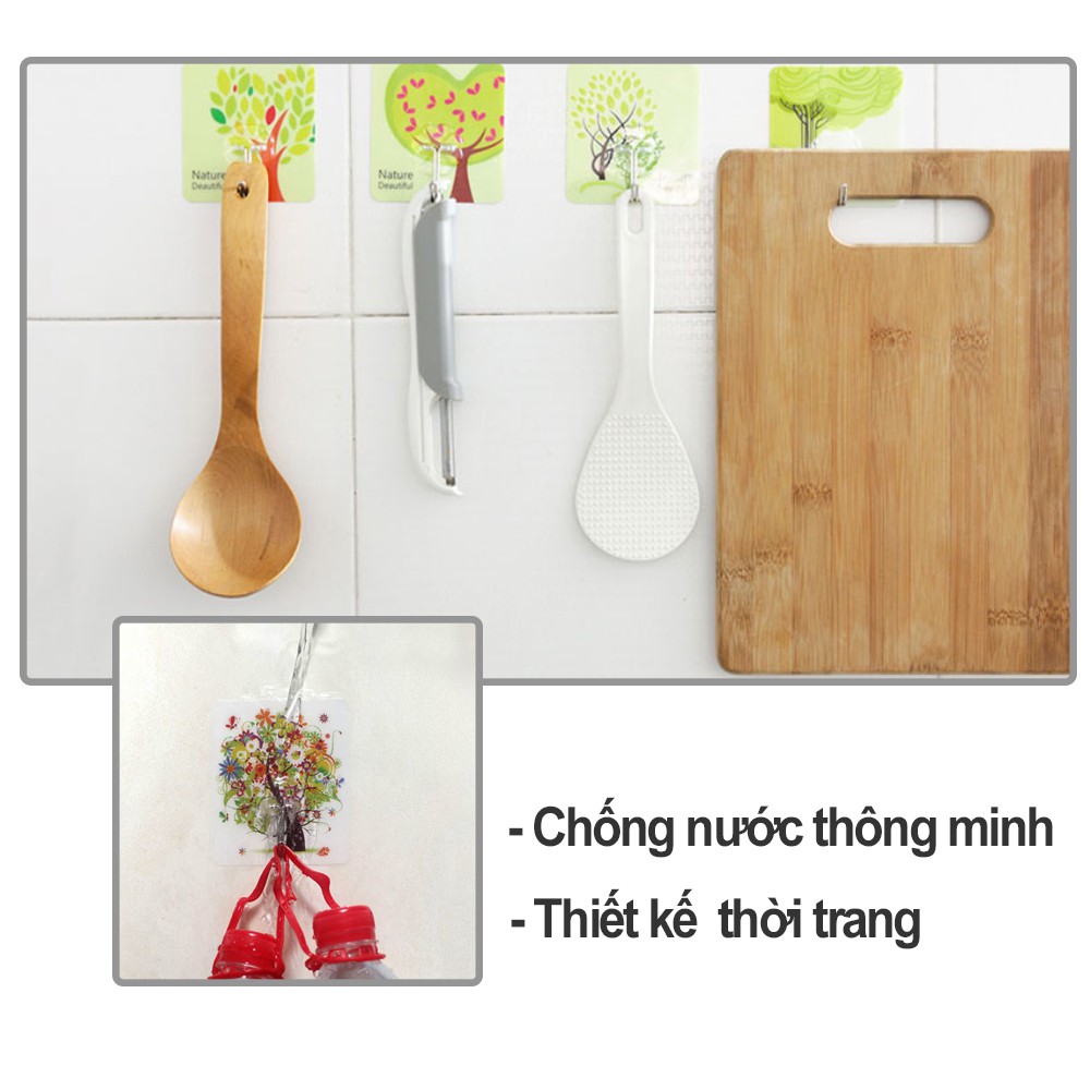 Móc dán tường 3D - siêu dính nhựa chịu lực cao cấp in hình 3D chống nước treo quần áo