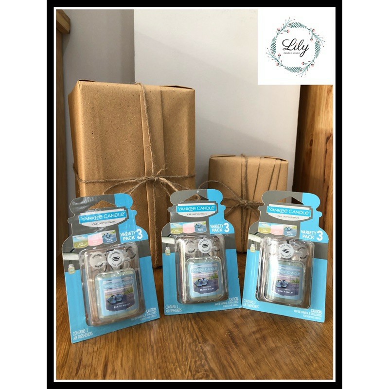 [DEAL HOT KẺO LỠ]-Bộ Sáp thơm treo xe Yankee Candle - 3 mùi- nhập USA- cho treo xe hơi, tủ quần áo, nhà tắm, cốp xe