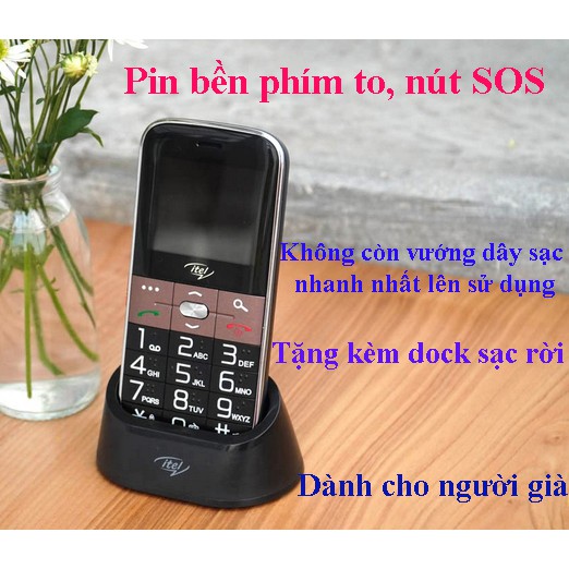 [Mã ELMS5 giảm 7% đơn 300K] itel It2590 Điện thoại dành cho người già chữ to, loa to, pin bền tặng đốc sạc