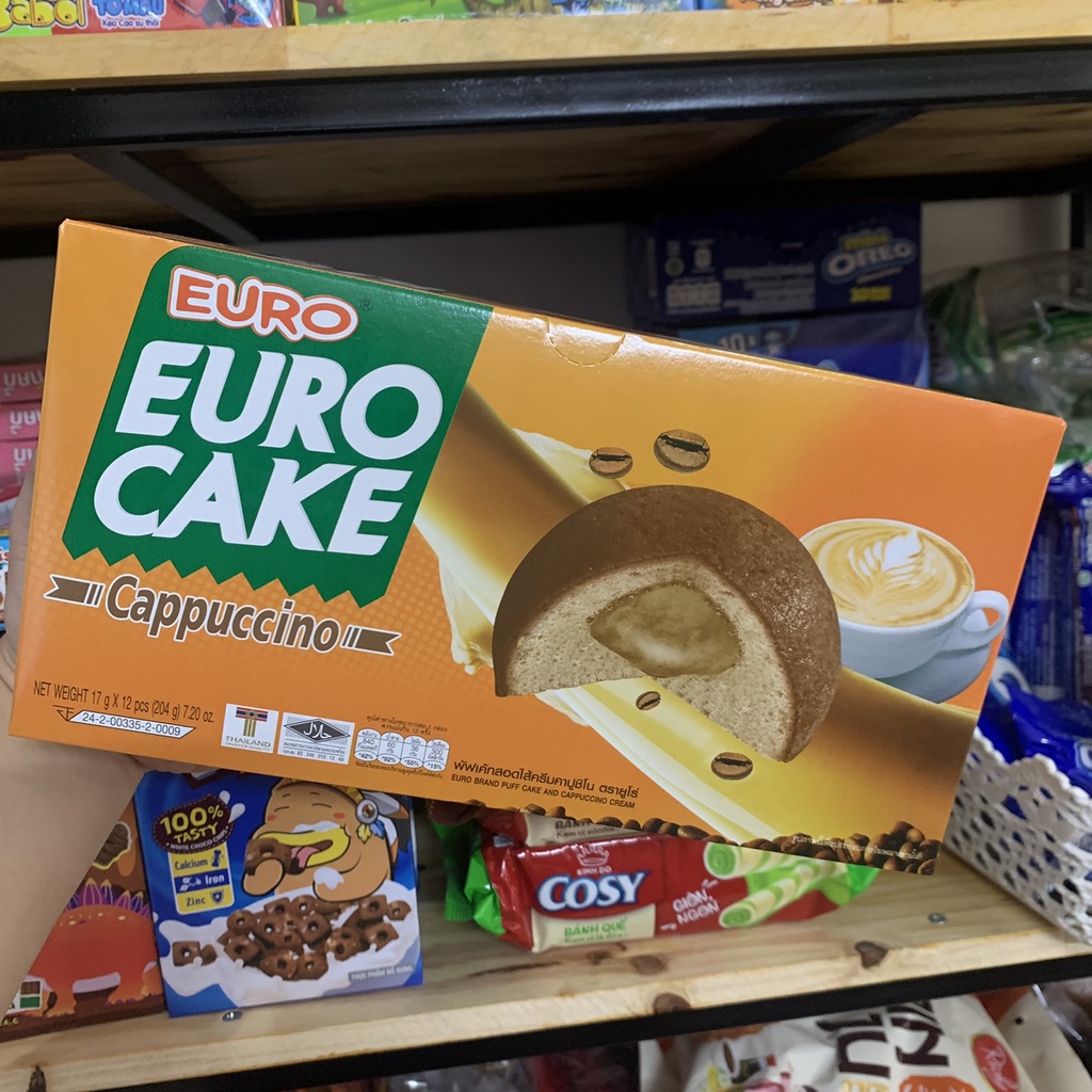 Bánh trứng Thái Lan Euro Cake các vị hộp 204g