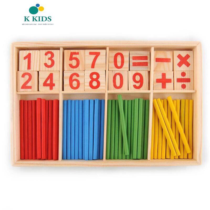 Bộ que tính kèm số đếm và phép tính giúp bé học đếm và số