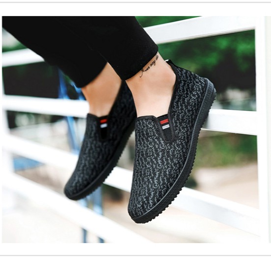 Giày Nam👟 Giày Lười EJ 2020 nhẹ êm dùng cho cả nam và nữ k207 đen
