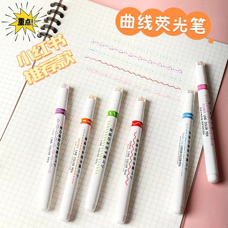 Bộ 6 Bút Đánh Dấu Đầu Lăn Nhiều Màu Sắc