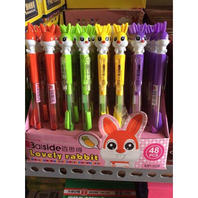 Combo 5 bút chì kim bấm cạnh Minion + Thỏ .