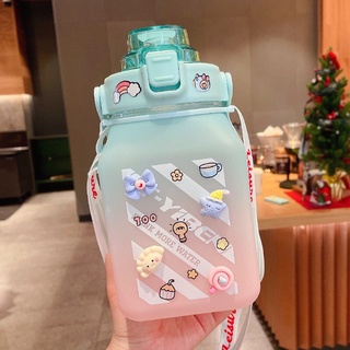 Bình Nước Pastel Siêu Đẹp 1.5 Lít Có Vạch Chia Mực Nước Phong Cách Thể Thao Tặng Sticker