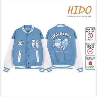 Áo khoác Bomber Nỉ Mịn form rộng UNDERTRAP Áo khoác nam nữ phong cách Hàn Quốc