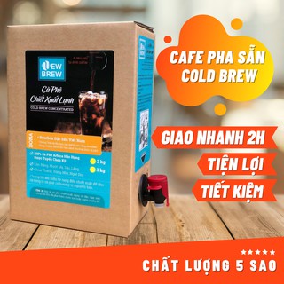 Cà phê cold brew pha sẵn uống liền New Brew dòng Bona, 100% Bourbon cold brew coffee, đóng gói vô trùng, có sẵn vòi