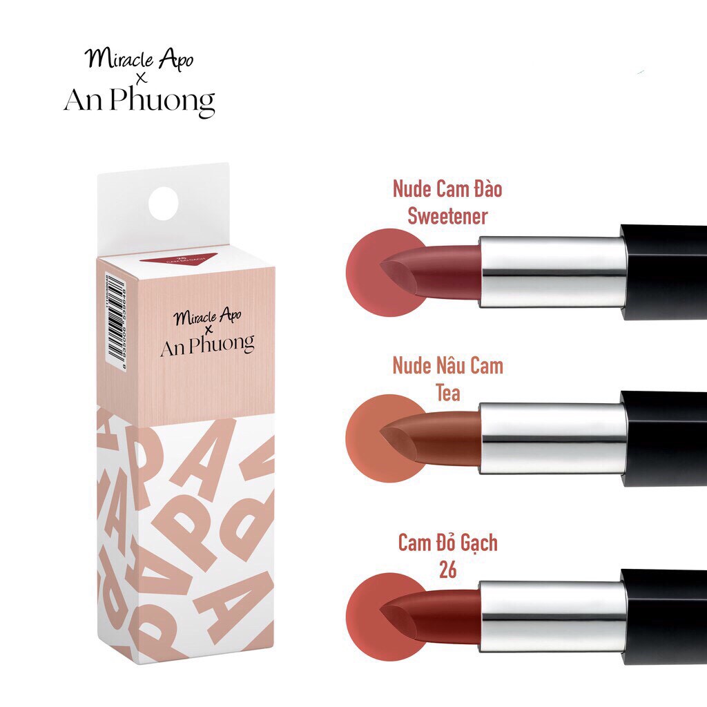 Son thỏi Miracle Apo x An Phương Holiday Collection Lipstick 4g