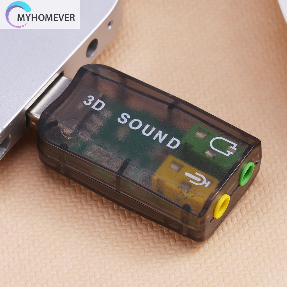 myhomever USB Sound Card 5.1 CH 3D Audio Adapter for Desktop Laptop Notebook Computer