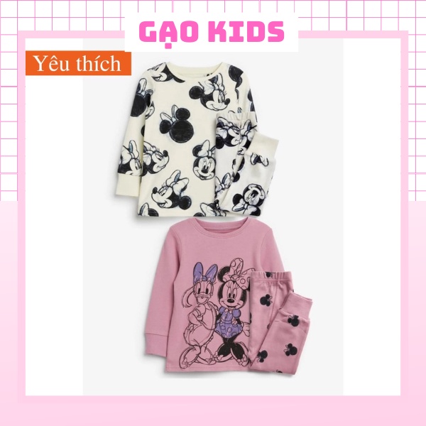 Set 2 bộ dài tay Minnie Daisy Next cho bé gái siêu xinh, chất cotton mềm dày dặn mặc rất thích