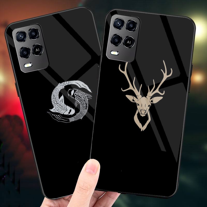 Ốp Lưng OPPO A54,A74,A55 mặt kính cường lực cao cấp thiết kế riêng