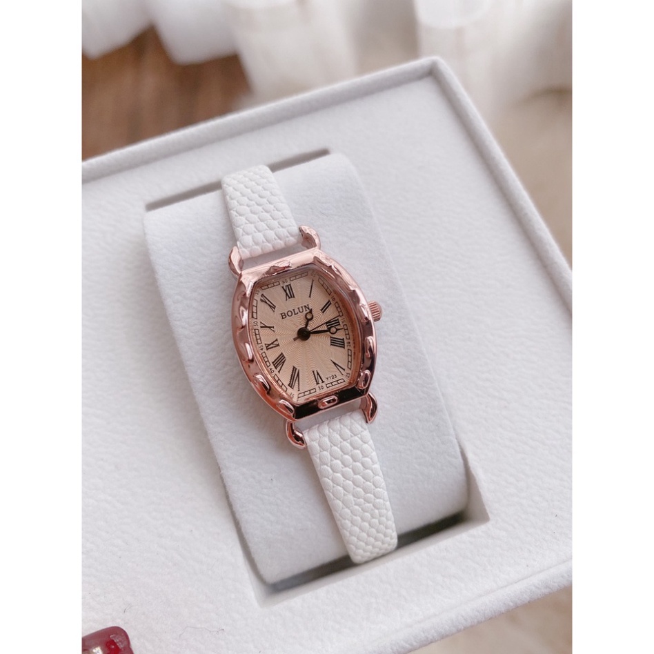 [Siêu hot] Đồng hồ nữ Bolun dây da Fullbox Mặt chữ nhật đính đá siêu xinh size 22mm. Đồng hồ thời trang giá rẻ | BigBuy360 - bigbuy360.vn