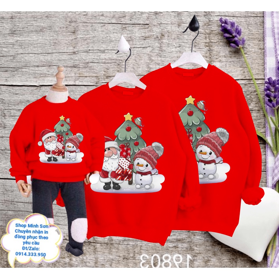 🎅☃️🎅ÁO NỈ SWEATER ÔNG GIÀ NOEL VÀ NGƯỜI TUYẾT, ÁO NỈ GIA ĐÌNH LOẠI 1 ĐỦ MÀU ĐỦ SIZE