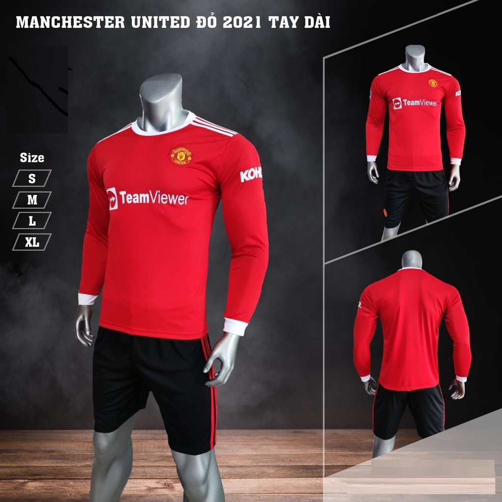 ÁO BÓNG ĐÁ CLB MU TAY DÀI  - IN THEO YÊU CẦU - BỘ QUẦN ÁO CLB MANCHESTER UNITED