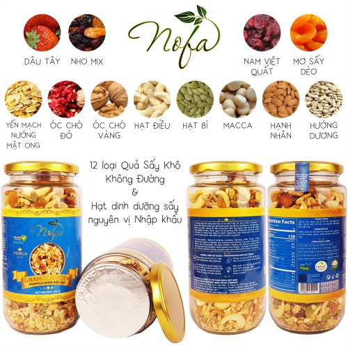 Ngũ cốc granola nofa giảm cân không đường siêu hạt ăn kiêng - ảnh sản phẩm 2