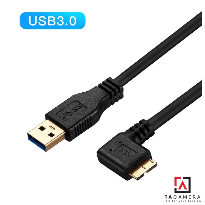 Dây Cáp USB 3.0 To Micro-B - Chụp Ảnh Flatlay Bằng Liveview - Dài 5m - Right Angle