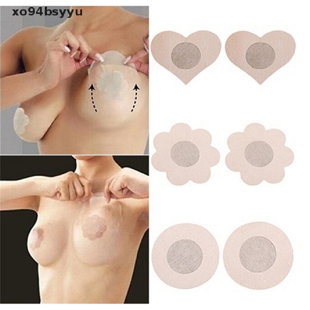 Set 10 Miếng Dán Ngực Hình Tròn / Cánh Hoa / Trái Tim xo94bsyyu Mới