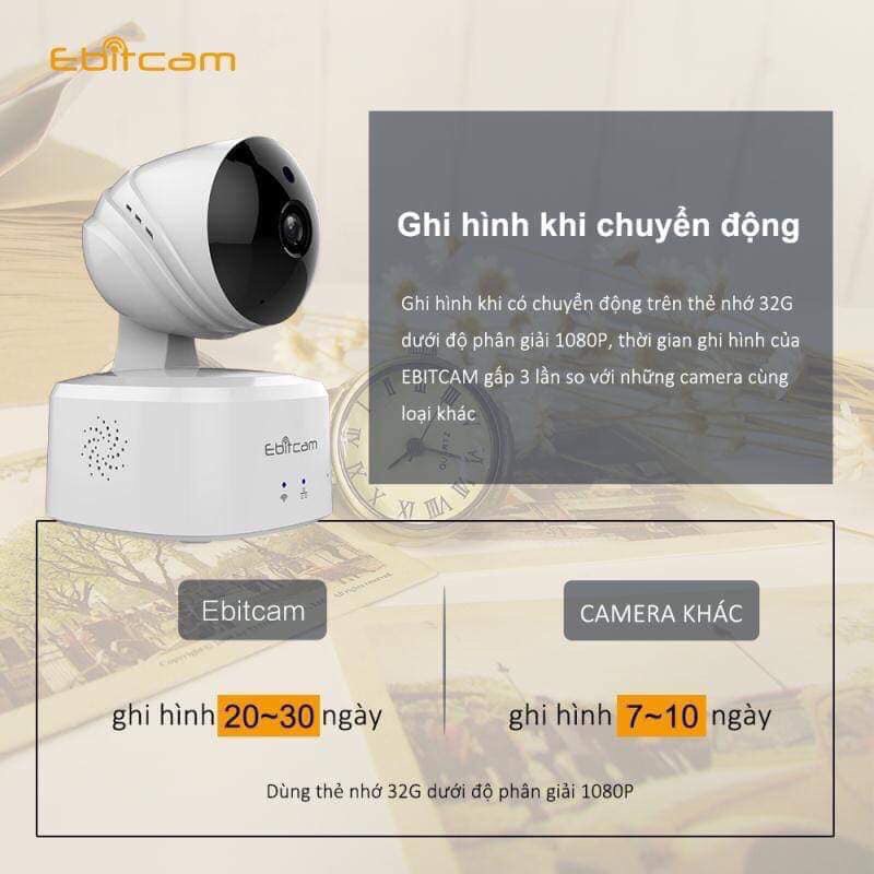 XẢ KHO Camera IP Wifi Ebitcam E2-X quay quét FULL HD 1080P + Độ phân giải 2.0 megapixel Full HD chính hãng bảo hành 2 nă