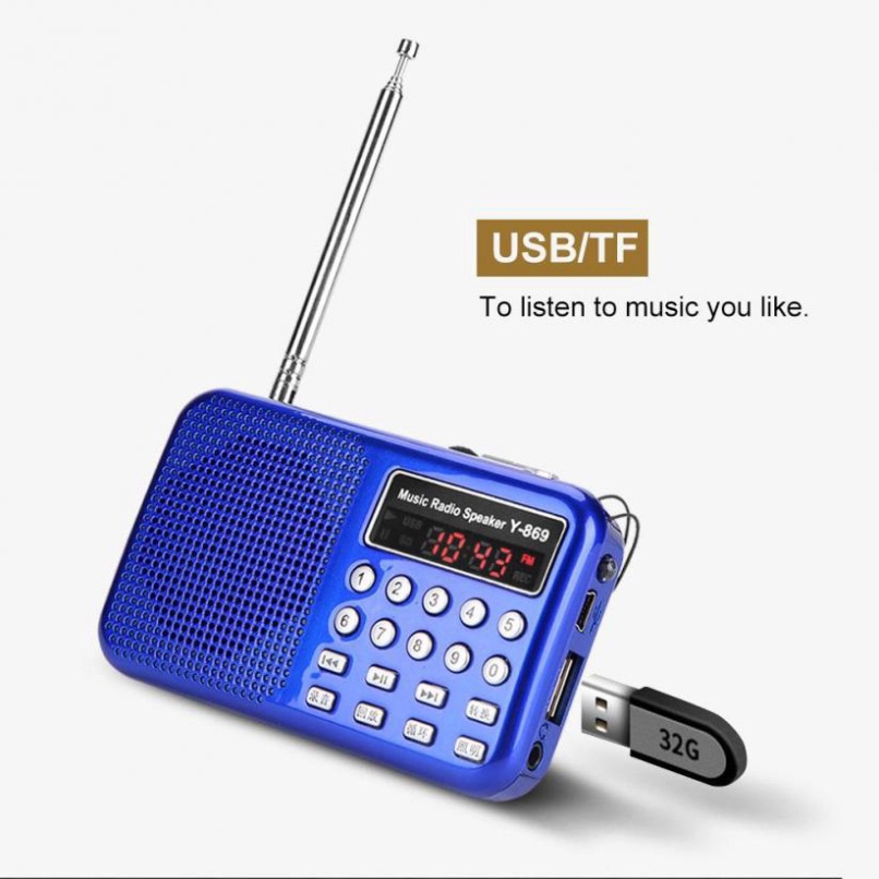 Máy radio nghe đài FM âm thanh nổi sống động có chức năng ghi âm