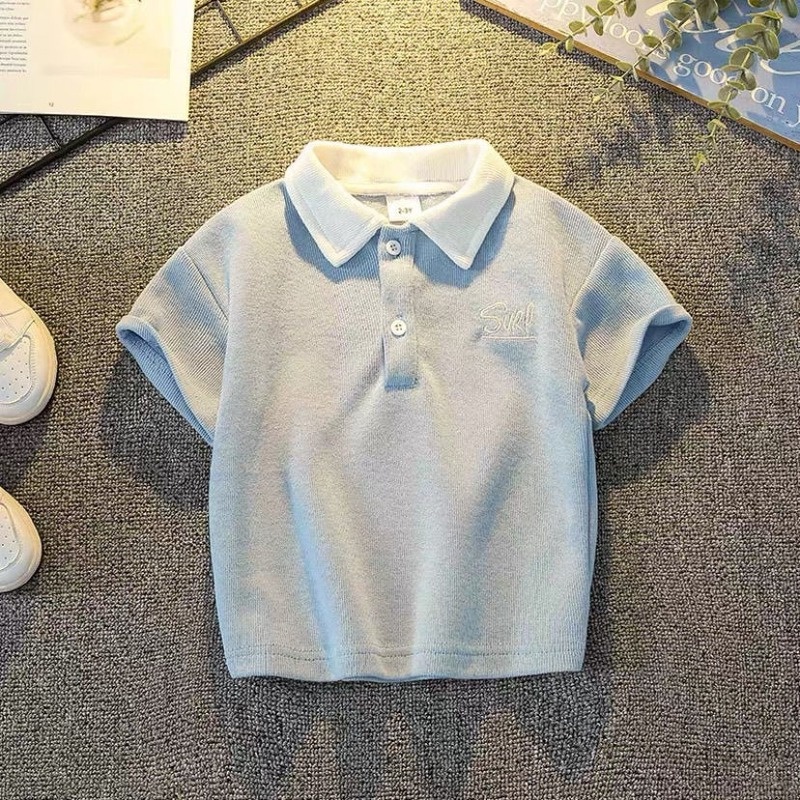 Áo thun Polo thời trang Hàn Quốc đơn giản cho bé trai