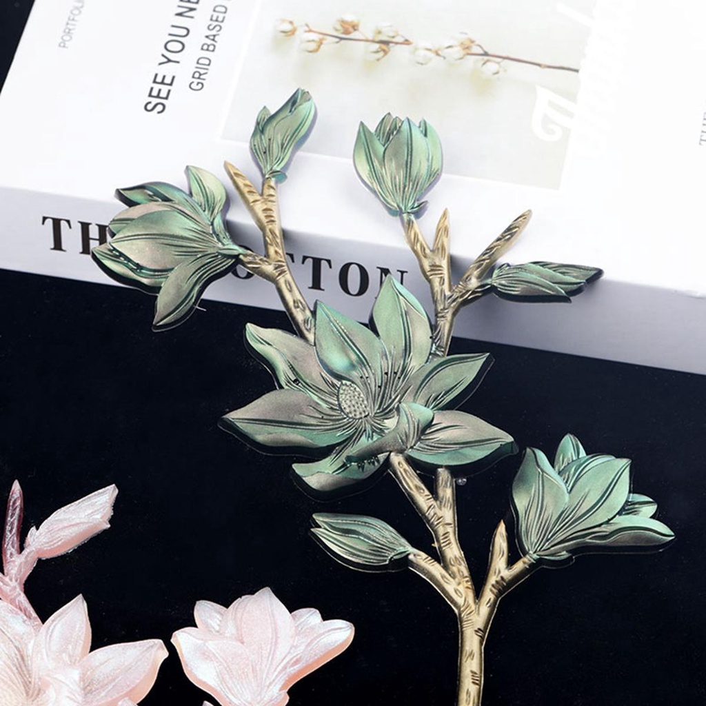 YIYU Khuôn Đất Sét Hình Nhánh Hoa Làm Trang Sức Thủ Công DIY