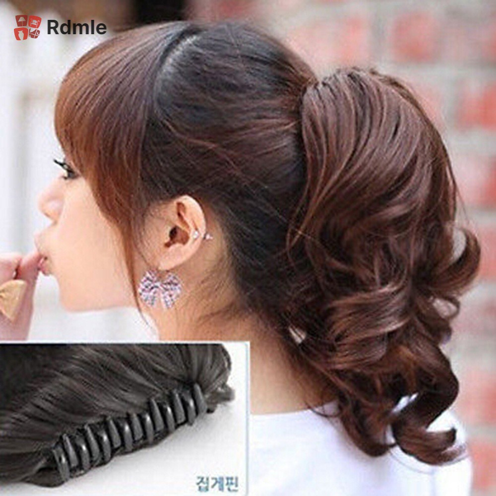 [COD]# RDMLE Hair Extensions & Wigs FASHION Vogue Lady Hairpiece Short Wavy Curly Claw Hair Ponytail Clip-on Hair Extensions