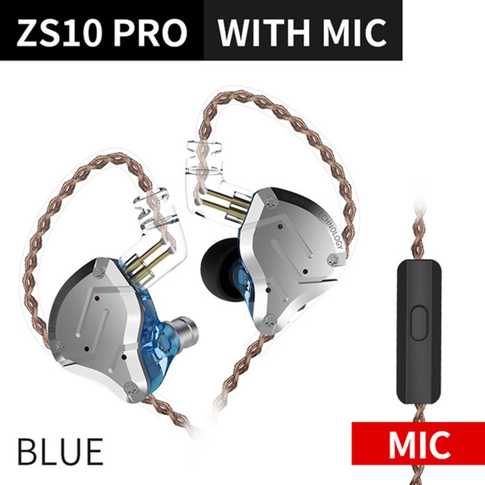 Tai nghe nhé tai dây xoắn KZ ZS10 Pro phong cách thể thao