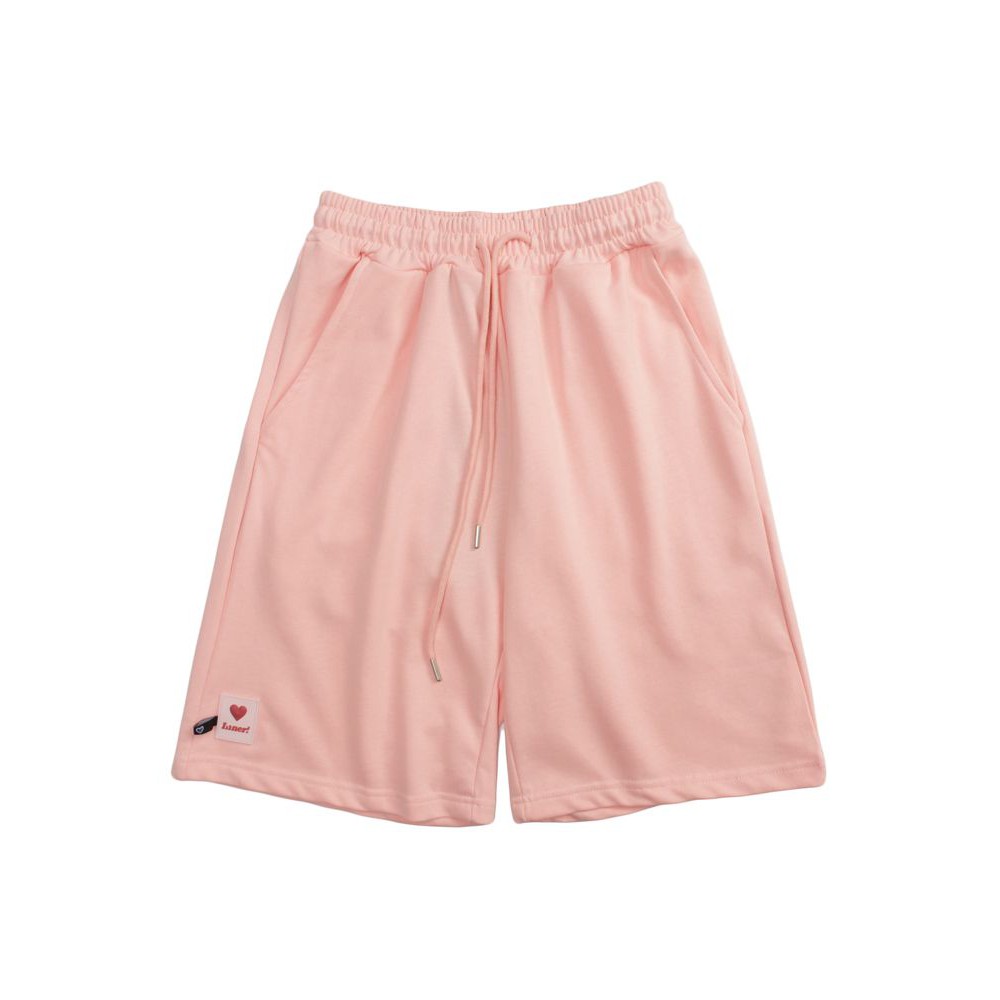 Quần short nỉ Hình Tim inner zk9767 nam nữ 4 màu Đen, Hồng, Xám, Trắng