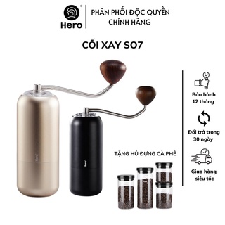 Cối xay cà phê cầm tay mini S07 chính hãng HERO thân hợp kim thép lưỡi xay mạ titan thích ứng với nhiều máy pha ca phê