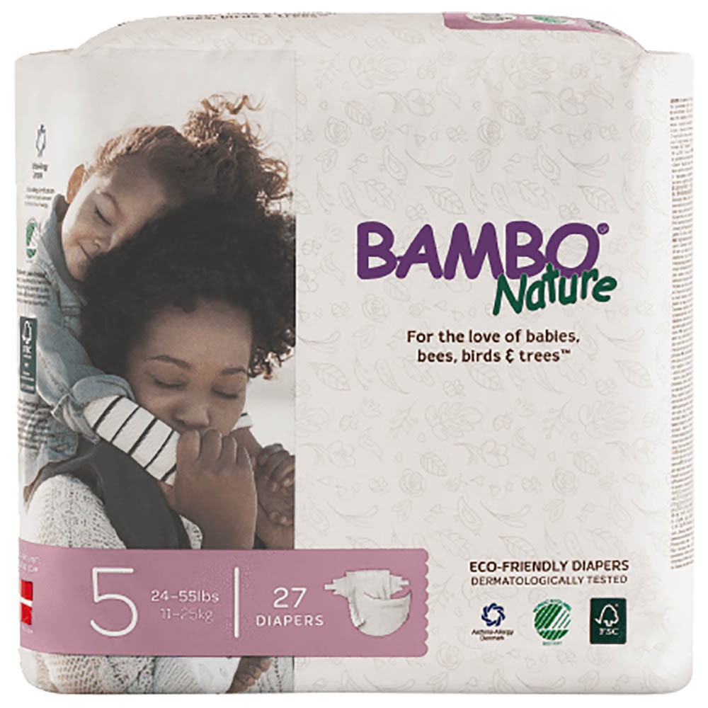 Tã Dán 100% Hữu Cơ Bambo Nature - Nhập Khẩu Đan Mạch - 11-25kg - XL27 - 27 miếng