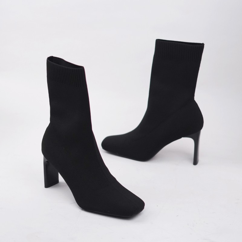 Bốt nữ cao cổ  chun ôm co giãn boot nữ gót 7cm giày vnxk - Kimystore