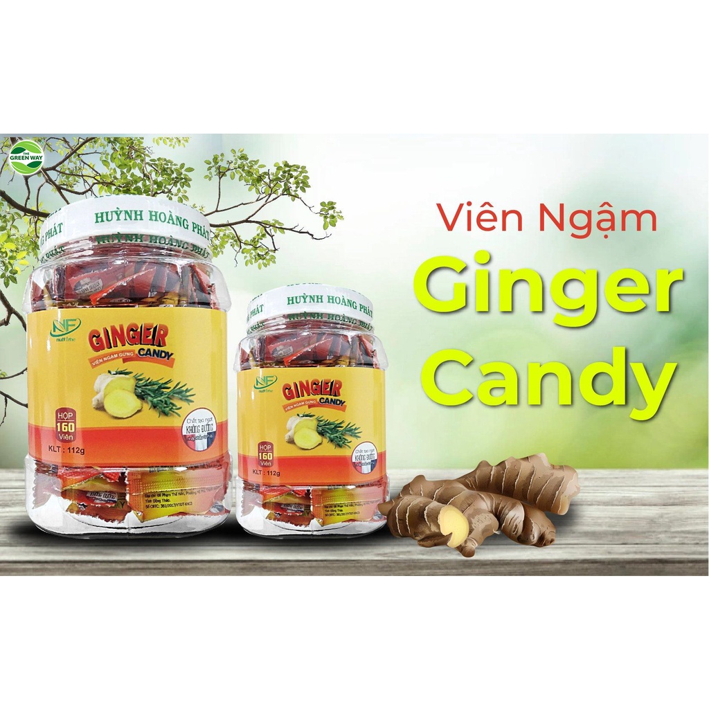 Hộp viên kẹo GINGER CANDY Gừng 80 gói x 2 viên The GreenWay cung