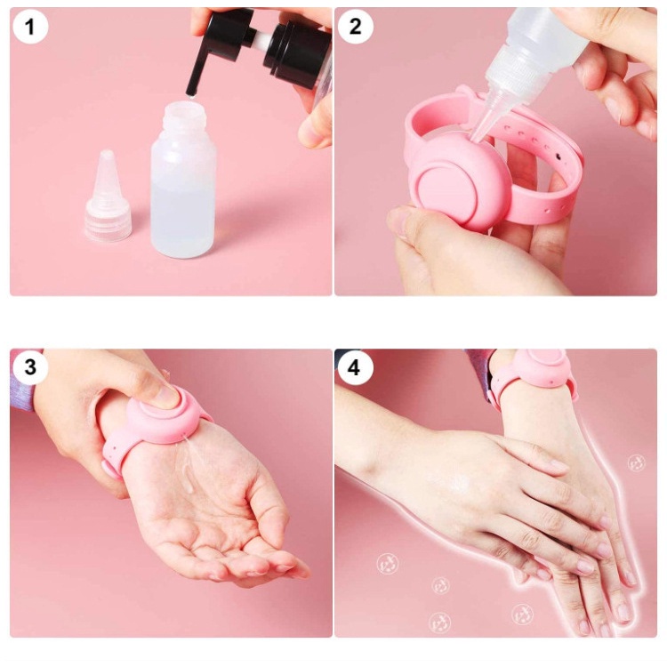 [Hàng mới về] đựng nước rửa tay Vòng đeo tay silicon khử trùng không cần rửa tay đựng nước chai nước hoa