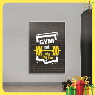 Tranh treo phòng gym  W377 Tranh ép gỗ MDF 40x60 - khổ đứng