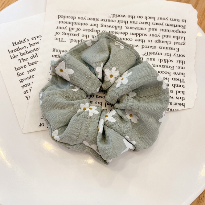 Dây cột tóc màu xanh lá đơn giản tinh tế thời trang mùa hè