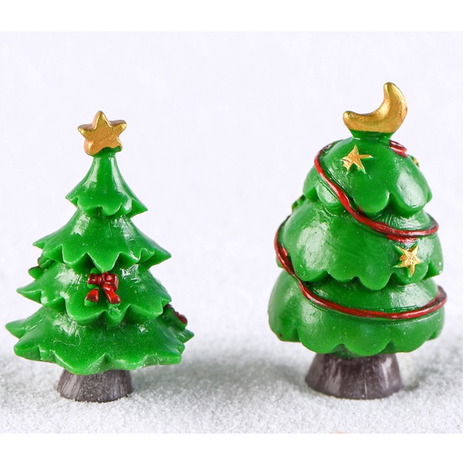 Mô hình cây thông Noel mini bằng nhựa trang trí tiểu cảnh, bonsai, móc chìa khóa, DIY