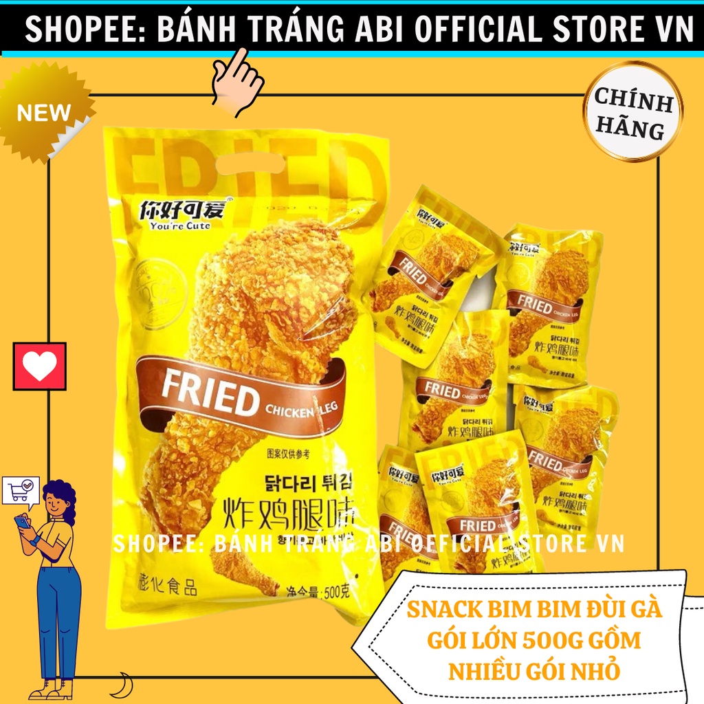 [ĂN VẶT HOT] SNACK BIM BIM ĐÙI GÀ MỚI GÓI LỚN 500G SIÊU NGON