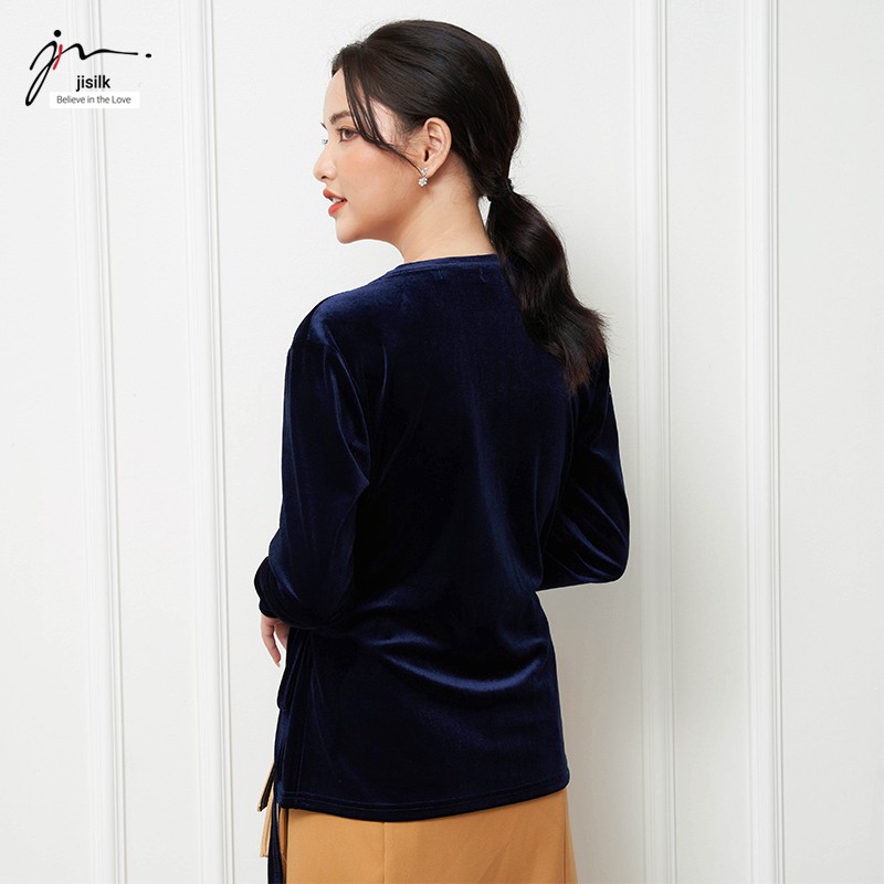 Áo Thu Đông Nữ Nhung Công Sở, Áo Dài Tay Kiểu Thiết Kế Kimono N.AK2-02 - jisilk | BigBuy360 - bigbuy360.vn