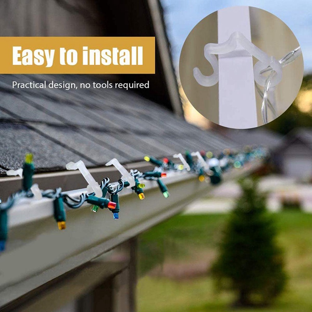 Set 50 Kẹp Giữ Dây Đèn Hình Chữ S Bằng Nhựa Trang Trí Giáng Sinh Năm Mới