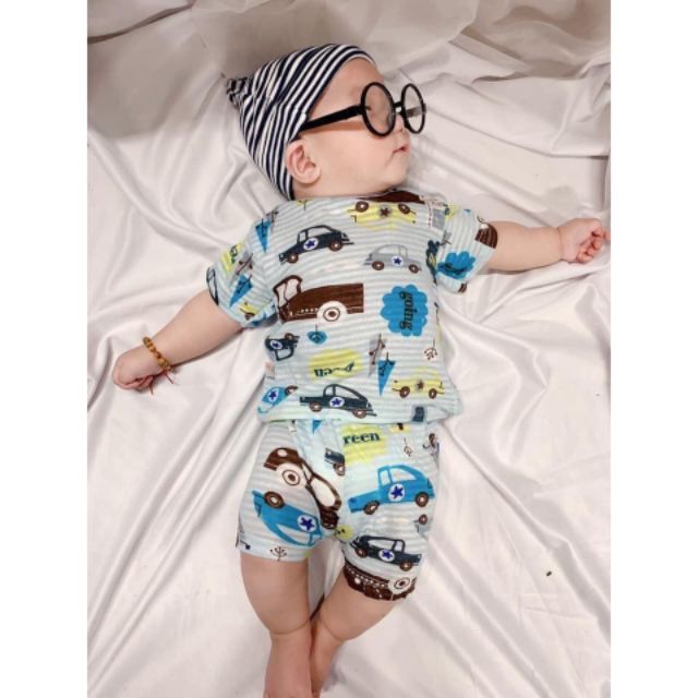 Bộ cotton sợi tre siêu mát cho bé
