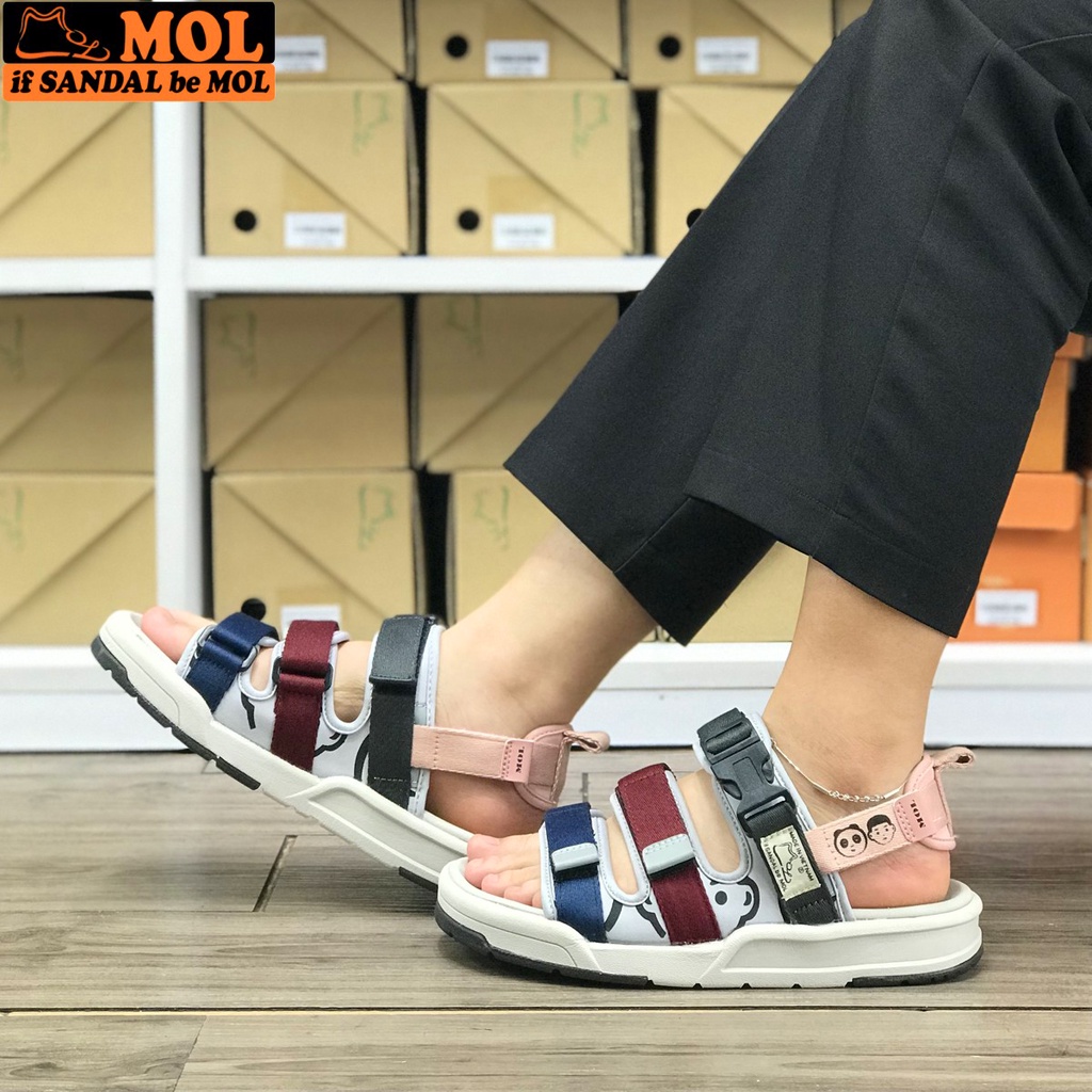 Giày Sandal MOL Nữ 3 Quai Ngang Quai Hậu Tháo Rời Êm Bền Phù Hợp Đi Học Đi Làm Đi Du Lịch Mã MS1801